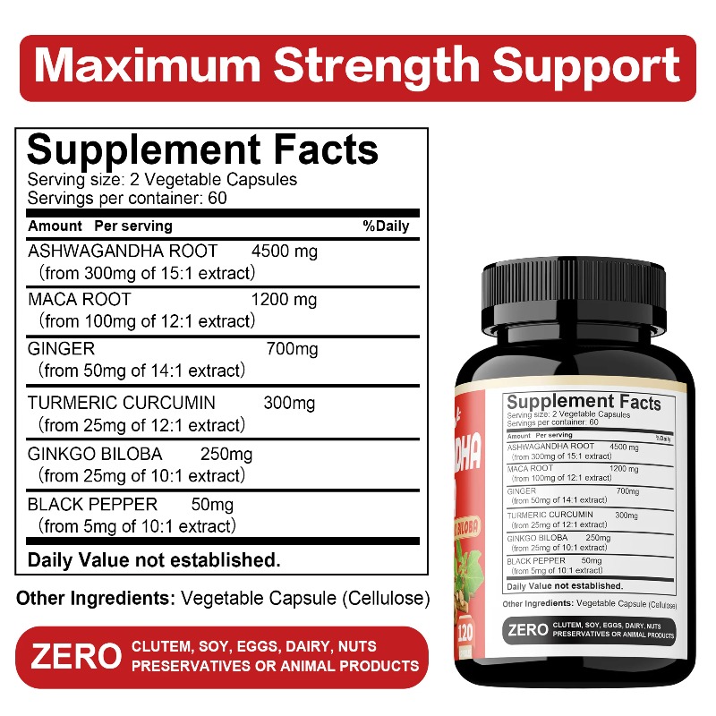 Suplementos Ashwagandha e Maca - Valerian Root Capsule avaliação e preço