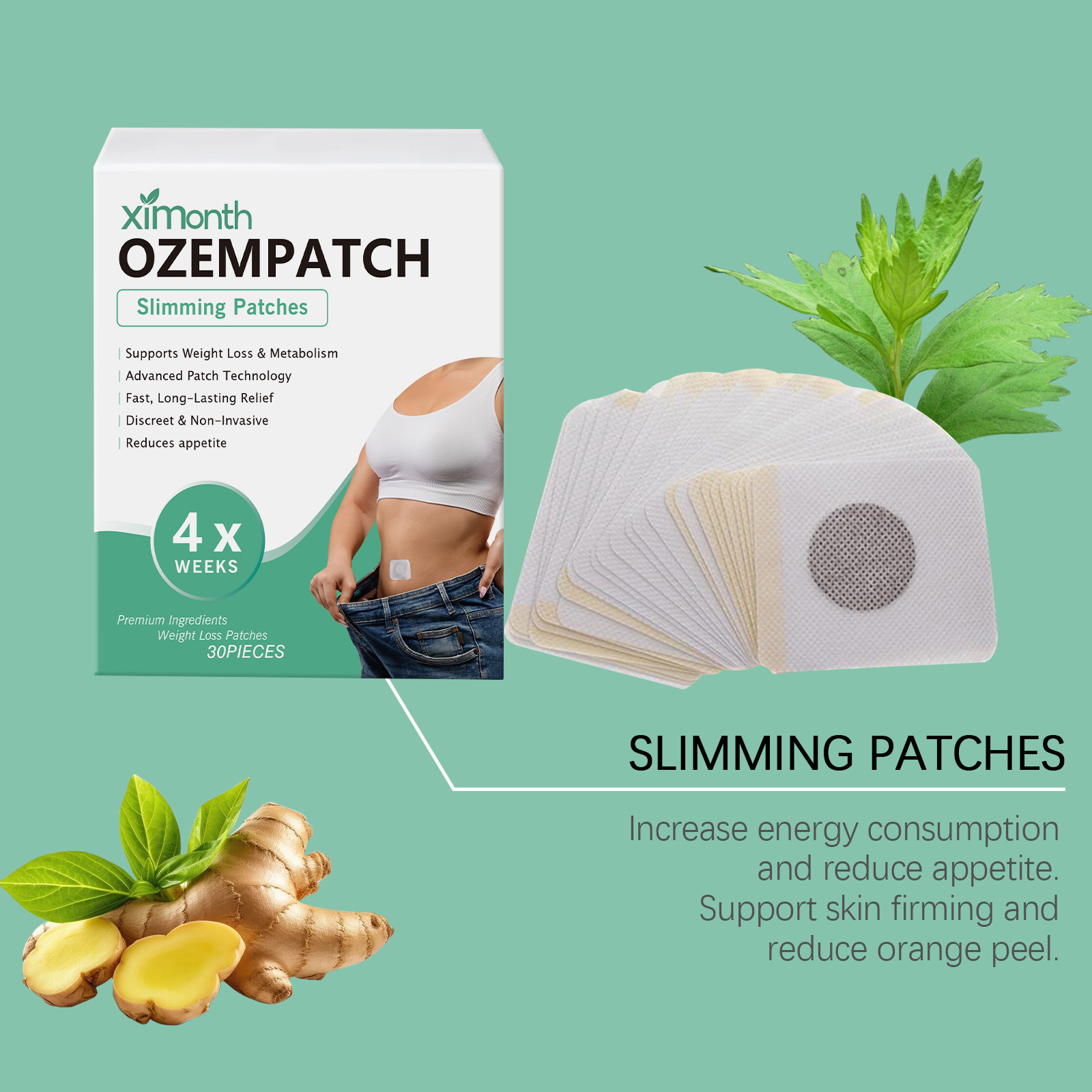 Ximonth Adesivos Modeladores C - Herbal Wellness Patches avaliação e preço